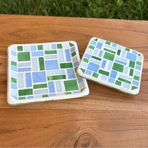 PartyLite Azure Mosaic Decorative Topper & Tray